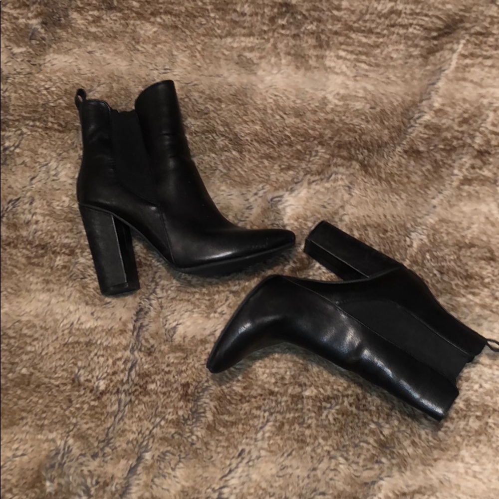 Black Leather Booties